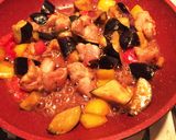 ナスと鶏モモ肉の大葉味噌炒め作り方12写真
