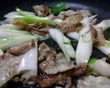 楽ウマ～☆豚バラと長ねぎの柚胡椒パスタ作り方3写真