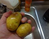 最速の包丁を使わないジャガイモの豚なし汁作り方1写真