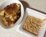 夕食の残りで！かに玉&納豆のトースト作り方1写真