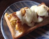 夕食の残りで！かに玉&納豆のトースト作り方4写真