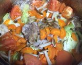 うどんスープの豚肉と野菜の煮浸し作り方2写真