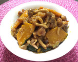 かぼちゃと豚肉の甘辛玉ねぎダレ炒め作り方11写真