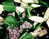 麻婆茄子と山芋ピリ辛炒め【丼】作り方2写真