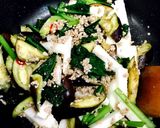 麻婆茄子と山芋ピリ辛炒め【丼】作り方3写真