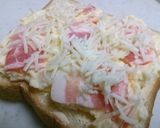 ★ポテサラベーコンのカレー風味トースト★作り方1写真