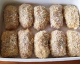 梅と大葉チーズでとろ〜り✨豚のロールカツ作り方6写真