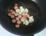 豆苗とウインナーの炒め物【冷凍】作り方2写真