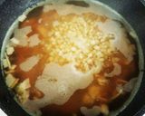 もち麦(大麦)と水菜とベーコンのスープ作り方2写真