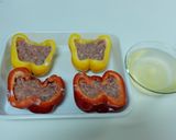 肉詰めパプリカの蒸し焼き作り方1写真