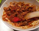 さば缶でトマト煮込みのリメイクパスタ作り方3写真