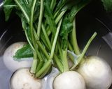夏バテ防止！カブの葉と椎茸のクミン炒め作り方1写真