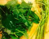 健康夏野菜！モロヘイヤの簡単炒り卵炒め☆作り方1写真