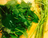 健康夏野菜！モロヘイヤの簡単炒り卵炒め☆作り方1写真