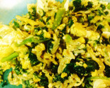 健康夏野菜！モロヘイヤの簡単炒り卵炒め☆作り方5写真