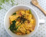 マグ丼(マグカップ丼ぶり)~ロコモコ風~作り方5写真