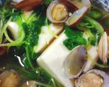 豆腐とつまみ菜のあさり餡煮作り方8写真
