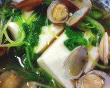 豆腐とつまみ菜のあさり餡煮作り方8写真