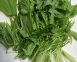 【 簡単もう一品 】水菜とじゃこの塩炒め作り方1写真