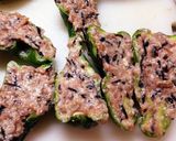 〜残ったひじきの煮物でピーマンの肉詰め〜作り方2写真