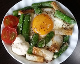 ✮朝から元気✮アスパラ目玉焼き丼作り方5写真