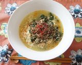 旨辛＊ひき肉とモロヘイヤの塩ラーメン作り方4写真
