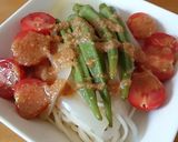オクラとトマトのゆず胡麻サラダひやむぎ♪作り方6写真