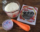 簡単！ツナ缶と塩昆布と人参の炊き込みご飯作り方1写真