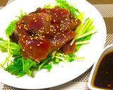 鰹と水菜の中華風ピリ辛ダレがけ作り方3写真
