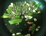 男飯！挽き肉と長ネギのペペロンチーノ作り方4写真