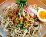 薬味たっぷり☆梅納豆冷やし蕎麦作り方3写真