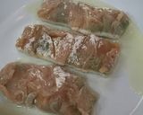 鶏胸肉と大葉と梅肉とチーズ巻作り方9写真