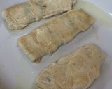 鶏胸肉と大葉と梅肉とチーズ巻作り方10写真