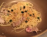 お吸い物で簡単！豚肉の松茸風味パスタ作り方5写真