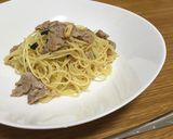 お吸い物で簡単！豚肉の松茸風味パスタ作り方7写真