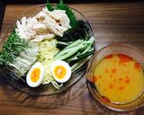 糖質0麺の蒸し鶏、味噌タレ冷麺作り方5写真