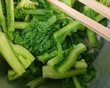 菜の花と生椎茸の山椒醤油パスタ作り方5写真