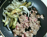 簡単節約☆茄子と豚コマのすき焼き風炒め。作り方8写真