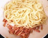 簡単☆濃厚カルボナーラうどん作り方7写真