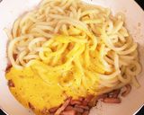 簡単☆濃厚カルボナーラうどん作り方8写真