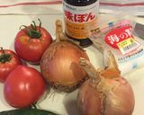 トマトのうま汁と玉ねぎスライスのサラダ作り方1写真