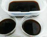 二層になった牛乳寒天とコーヒー寒天作り方2写真