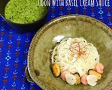 つるとんたん風♪バジルクリームうどん作り方7写真