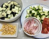 情熱の赤い素麺！夏野菜たっぷり〜作り方1写真