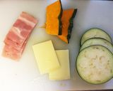 電子レンジで！茄子とカボチャの重ね蒸し作り方1写真