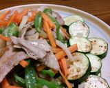豚バラ肉と細長カット野菜の炒め。作り方6写真