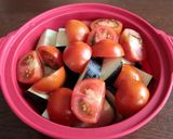 簡単♪なすとトマトで作る無水チキンカレー作り方3写真