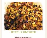 男子ががっつく豚バラ茄子丼作り方7写真