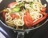 ☆トマト・きゅうり・なすの焼きうどん☆作り方4写真