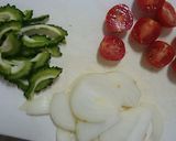 ゴーヤとミニトマトのジェノベーゼ風パスタ作り方1写真